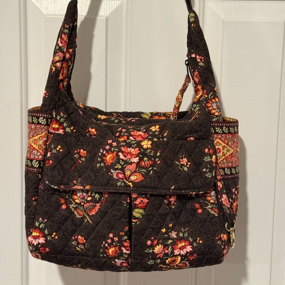 Vera Bradley Floral Shoulder Bag - Brown and Multicolor - Picture 3 of 10